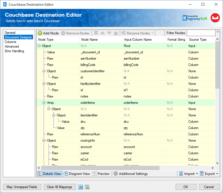 Couchbase Destination component - Document Designer.png